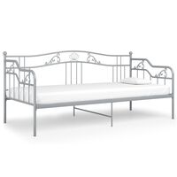 vidaXL Sofá-cama 90x200 cm metal cinzento