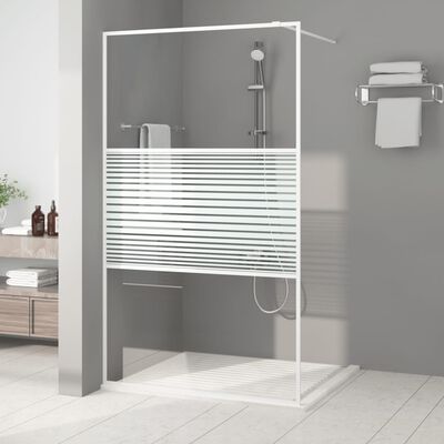 vidaXL Divisória de chuveiro branco 115x195 cm vidro ESG transparente