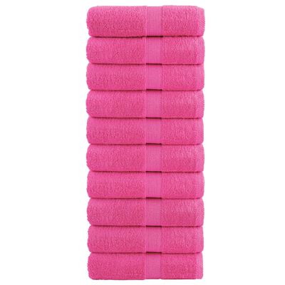 vidaXL Toalhas de bidé premium SOLUND 10 pcs 30x50 cm 600 gsm rosa