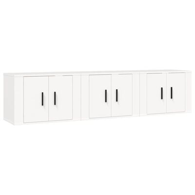 vidaXL Móveis de TV de parede 3 pcs 57x34,5x40 cm branco