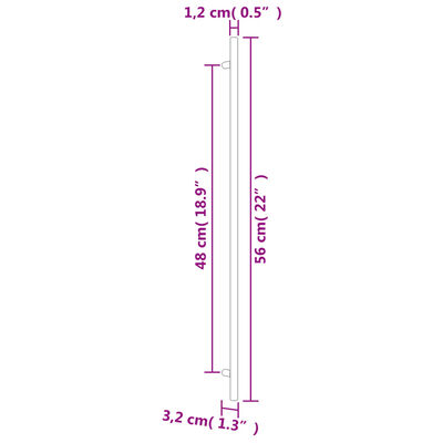 vidaXL Puxadores para móveis 5 pcs 480 mm aço inoxidável bronze