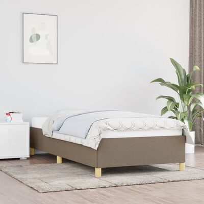 vidaXL Estrutura de cama 90x190 cm tecido cinza-acastanhado