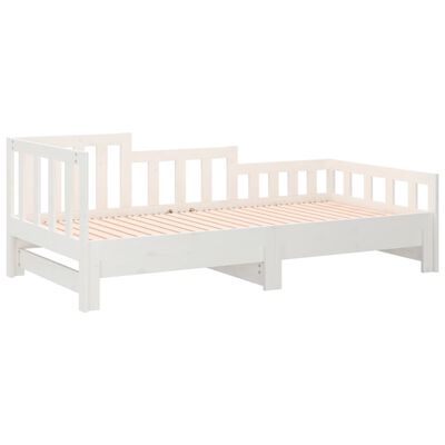 vidaXL Estrutura sofá-cama de puxar 2x(90x190) cm pinho maciço branco