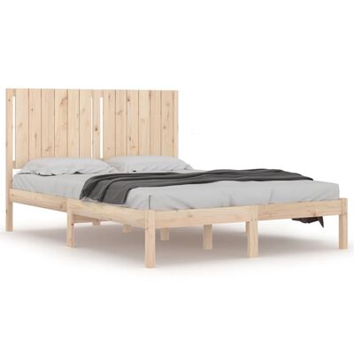 vidaXL Estrutura de cama casal 135x190 cm pinho maciço