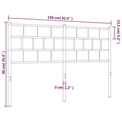 vidaXL Cabeceira de cama 150 cm metal branco