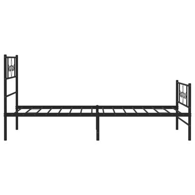 vidaXL Estrutura de cama com cabeceira e pés 100x190 cm metal preto