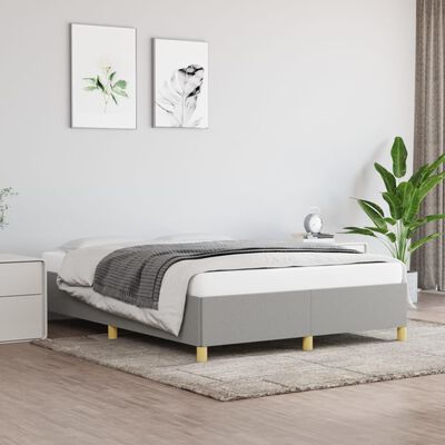 vidaXL Estrutura de cama sem colchão 140x200 cm tecido cinzento-claro