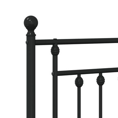 vidaXL Estrutura de cama com cabeceira e pés 135x190 cm metal preto