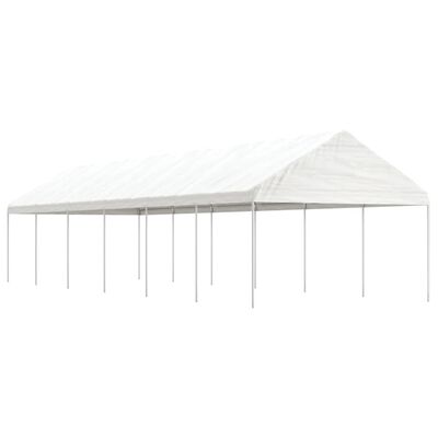 vidaXL Gazebo com telhado 13,38x4,08x3,22 m polietileno branco