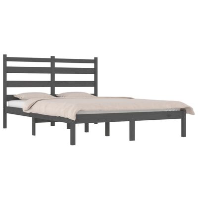 vidaXL Estrutura de cama 200x200 cm pinho maciço cinzento