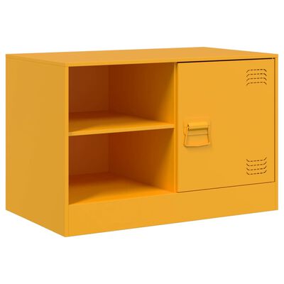 vidaXL Móvel de TV 67x39x44 cm aço amarelo mostarda