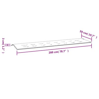 vidaXL Almofadão p/ banco de jardim 200x50x3 cm tecido verde brilhante