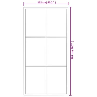 vidaXL Porta deslizante c/ conj ferragens 102x205cm vidro ESG/alumínio