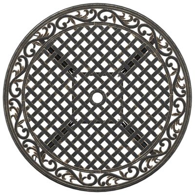 vidaXL Mesa de jardim Ø90x75 cm alumínio fundido bronze