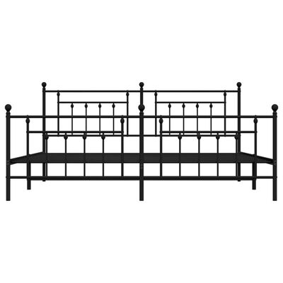 vidaXL Estrutura de cama com cabeceira e pés 200x200 cm metal preto