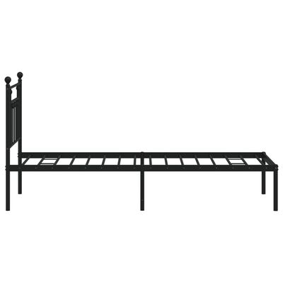 vidaXL Estrutura de cama metal s/ colchão c/ cabeceira 75x190 cm preto