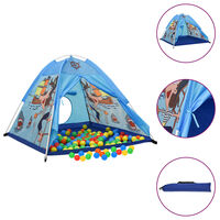 vidaXL Tenda de brincar infantil com 250 bolas 120x120x90 cm azul