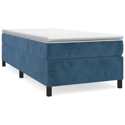 vidaXL Estrutura de cama 90x190 cm veludo azul-escuro