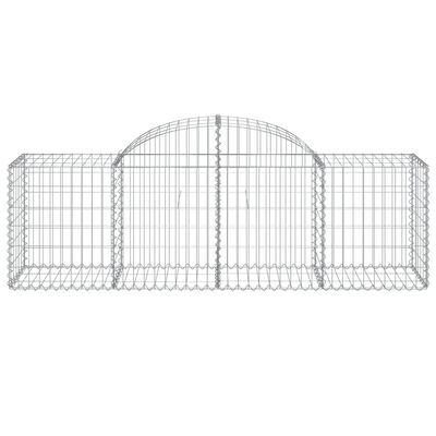 vidaXL Cestos gabião arqueados 11pcs 200x50x60/80 cm ferro galvanizado