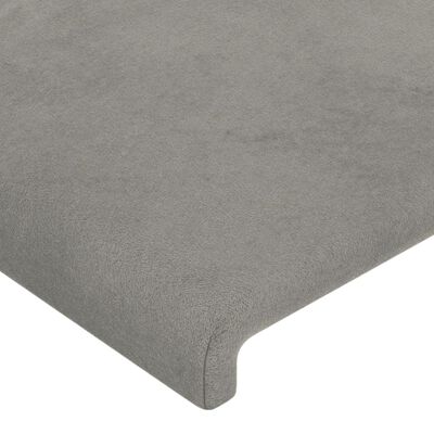 vidaXL Cabeceira cama c/ abas veludo 163x23x118/128 cm cinzento-claro