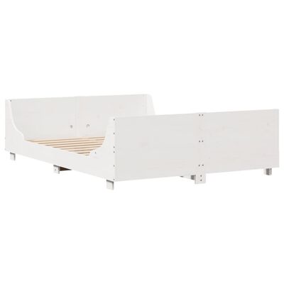 vidaXL Cama sem colchão 120x200 cm madeira de pinho maciça branco