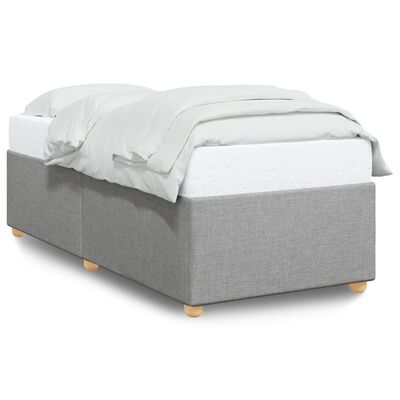 vidaXL Estrutura de cama 100x200 cm tecido cinza-claro