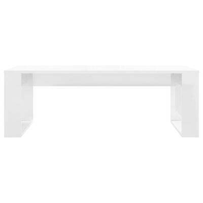 vidaXL Mesa de centro 102x50x35 cm derivados madeira branco brilhante