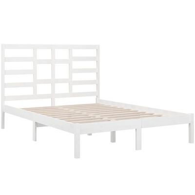 vidaXL Estrutura cama pequena casal 120x190 cm pinho maciço branco