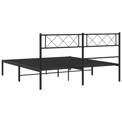 vidaXL Estrutura de cama com cabeceira 120x200 cm metal preto