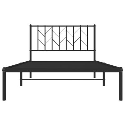 vidaXL Estrutura de cama com cabeceira 107x203 cm metal preto