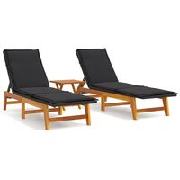 vidaXL 3 pcs conjunto lounge para jardim vime PE e acácia maciça