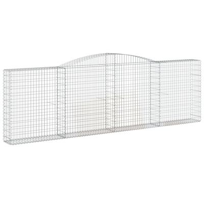 vidaXL Cestos gabião arqueados 5pcs 400x30x120/140cm ferro galvanizado