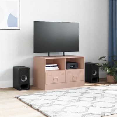 vidaXL Móvel de TV 67x39x44 cm aço rosa