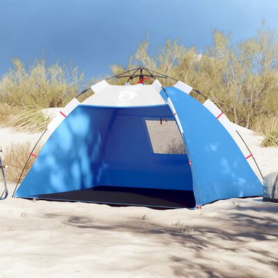 vidaXL Tenda praia 2 pessoas libertação rápida impermeável azul ciano