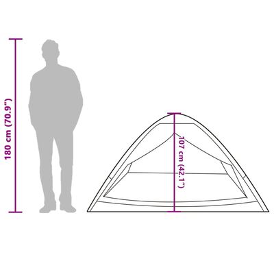 vidaXL Tenda de campismo cúpula para 2 pessoas impermeável verde