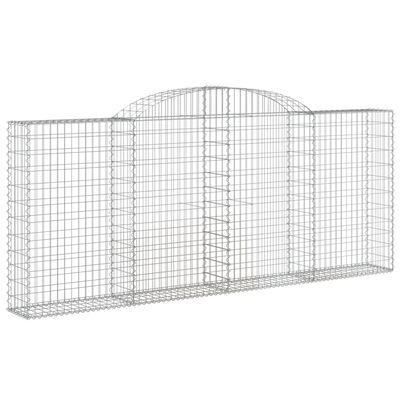 vidaXL Cestos gabião arqueados 4pcs 300x30x120/140cm ferro galvanizado