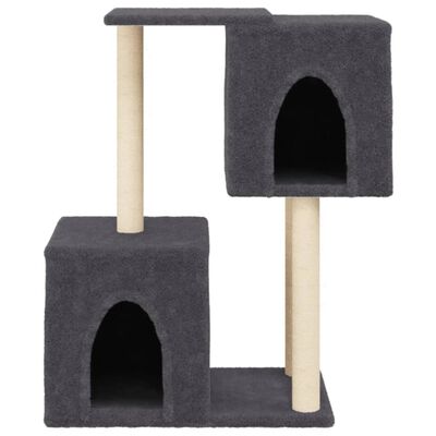 vidaXL Árvore p/ gatos c/ postes arranhadores sisal 86 cm cinza-escuro