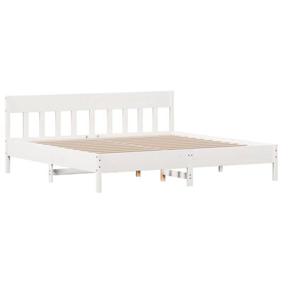 vidaXL Cama sem colchão 200x200 cm madeira de pinho maciça branco