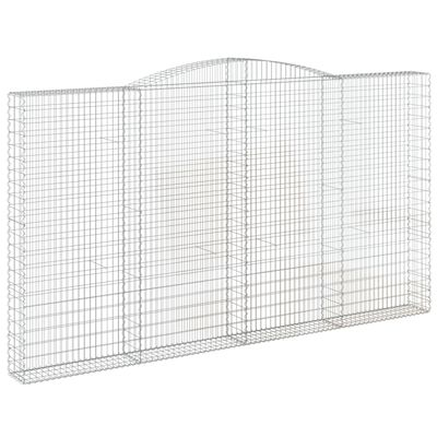 vidaXL Cestos gabião arqueados 7pcs 400x30x220/240cm ferro galvanizado