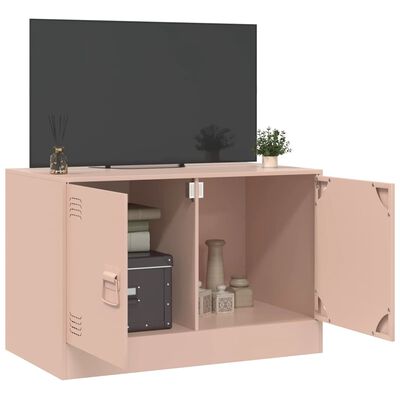 vidaXL Móvel de TV 67x39x44 cm aço rosa