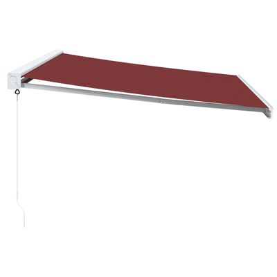 vidaXL Toldo retrátil manual 400x300 cm bordô