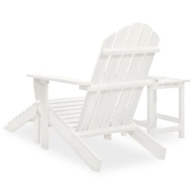 vidaXL Cadeira de jardim Adirondack c/ otomano e mesa abeto branco