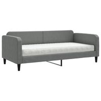 vidaXL Sofá-cama com colchão 90x200 cm tecido cinzento-escuro