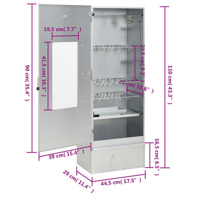 vidaXL Defumador BBQ c/ aparas madeira 44,5x29x110 cm aço galvanizado