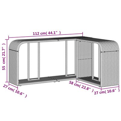 vidaXL Prateleiras de arrumação 2 pcs vime PE cinzento-claro