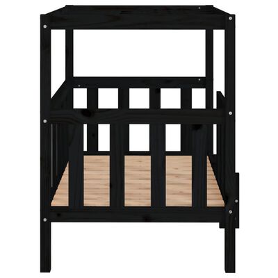 vidaXL Cama para cães 105,5x83,5x100 cm madeira de pinho maciça preto