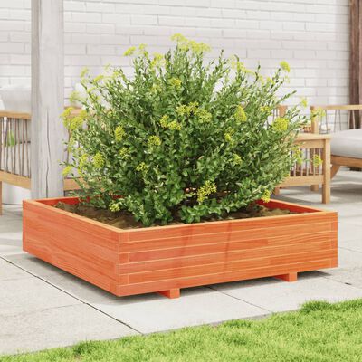 vidaXL Vaso/floreira jardim 100x100x26,5 cm pinho maciço castanho mel