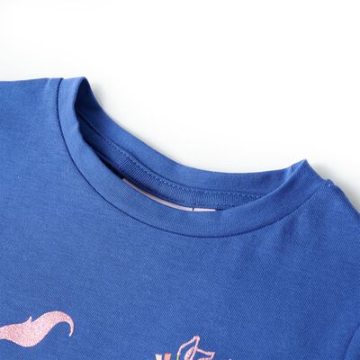 T-shirt para criança azul-cobalto 128