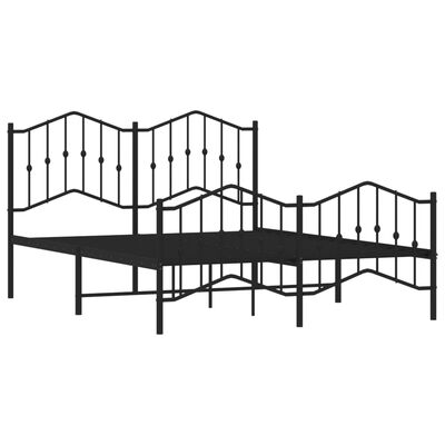 vidaXL Estrutura de cama com cabeceira e pés 135x190 cm metal preto