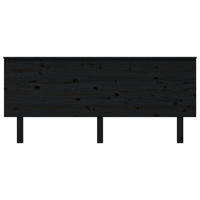 vidaXL Cabeceira de cama 184x6x82,5 cm pinho maciço preto